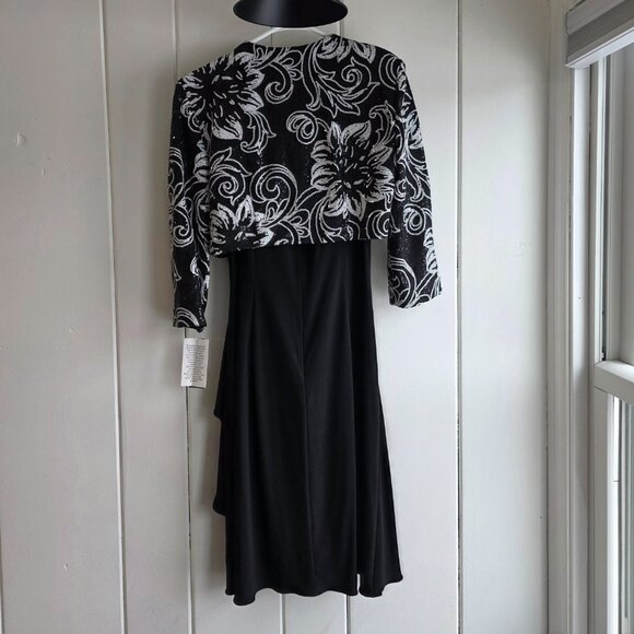NEW Alex Evenings 2 Piece Black and White Sequin Dress Size 6 - Picture 4 of 6